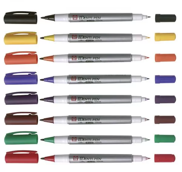 Двухсторонний тонкий маркер Sakura Identi-Pen, 8 цветов — изображение 3