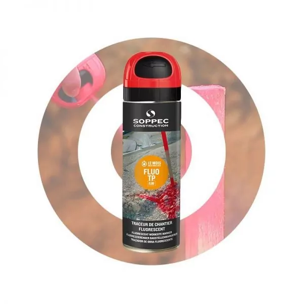 Флуоресцентная краска для строительства и геодезии soppec Fluo TP