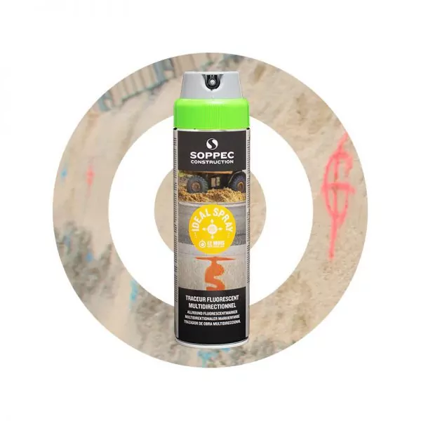 Аэрозольный флуоресцентный маркер Soppec Ideal Spray, для строительства и геодезии, 7 цветов