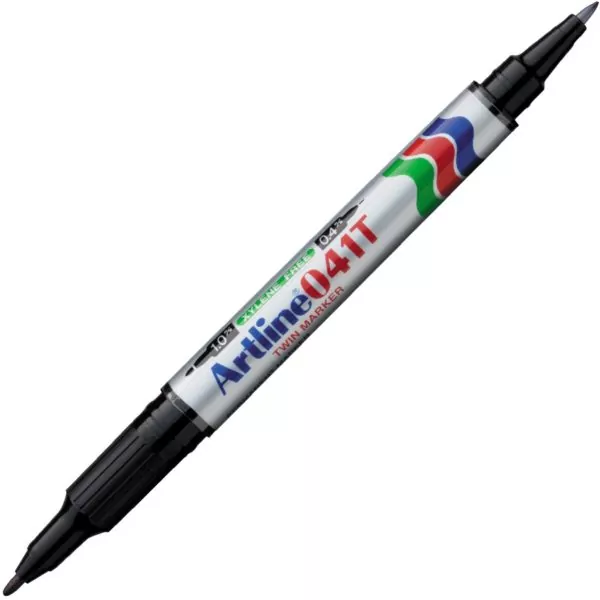 Двусторонний тонкий маркер Artline EK-041T Twin marker черный