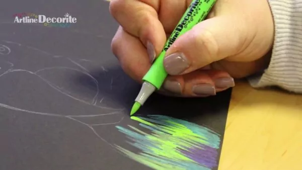 Маркер кисть (brush) Artline Decorite металлик, 8 цветов — изображение 3