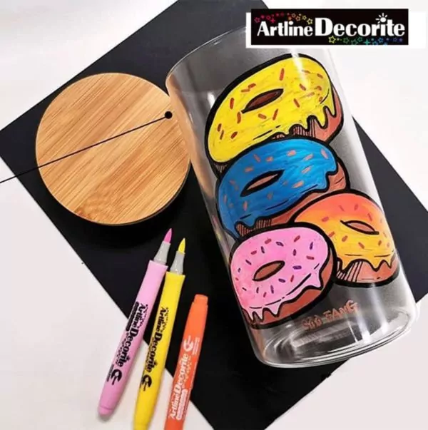 Маркер кисть (brush) Artline Decorite металлик, 8 цветов — изображение 2