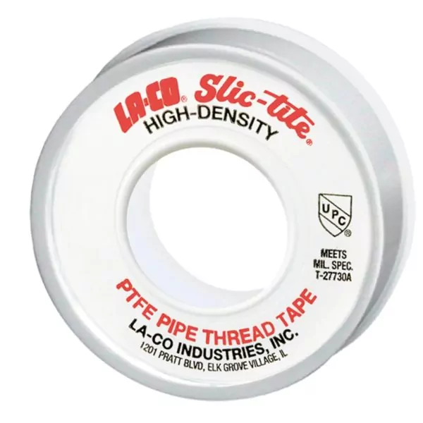 Фум лента герметизирующая тефлоновая LA-CO Slic-tite PTFE, универсальная белая