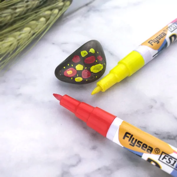 Маркер-краска с тонким наконечником Flysea Paint Marker FS-177, 0.7 мм, 9 цветов — изображение 2