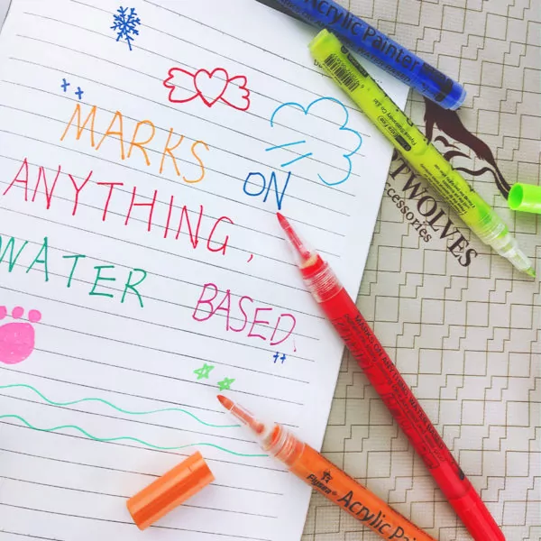 Маркер-краска акриловый Flysea Acrylic Painter FS-055 с тонким наконечником (0.7 мм), 9 цветов — изображение 4