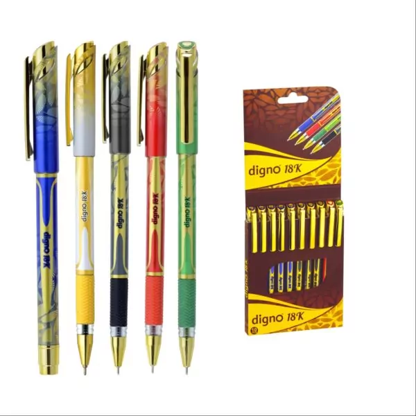 Ручка шариковая DIGNO 18К, упаковка разных цветов