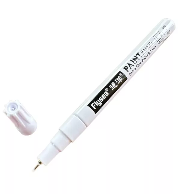 Тонкий маркер краска Flysea Paint Marker FS-119 с капиллярным наконечником 0.7 мм белый