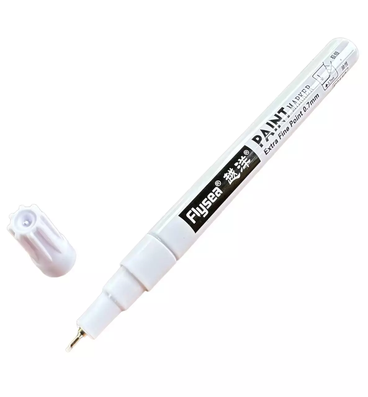 Тонкий маркер краска Flysea Paint Marker FS-119 с капиллярным наконечником 0.7 мм белый