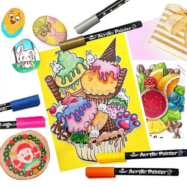 Набор акриловых маркеров с наконечником кисть Flysea Acrylic Painter