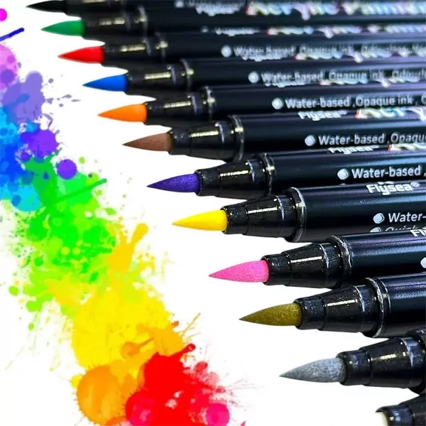 Набор акриловых маркеров с наконечником кисть Flysea Acrylic Painter, 12 цветов — изображение 3