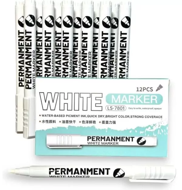 Маркер нестираемый Flysea Permanent Marker с наконечником 2,0 мм, белый — изображение 2