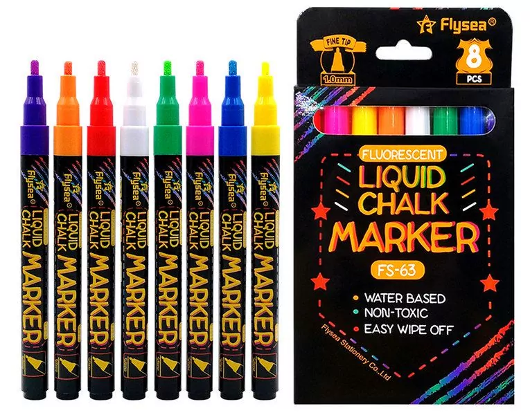 набор тонких меловых маркеров